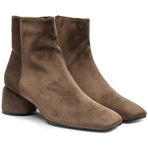 CASTANER Leonidas Brown Velvet Rounded Statement Heel Boots 38